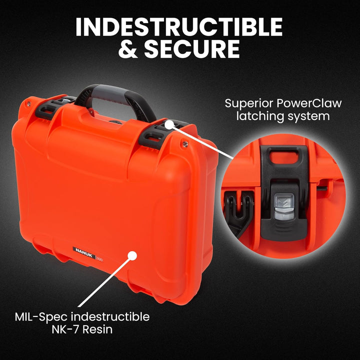 NANUK 920 Hartschalenkoffer, wasserdicht, leer, Orange Orange Leer, Orange Leer