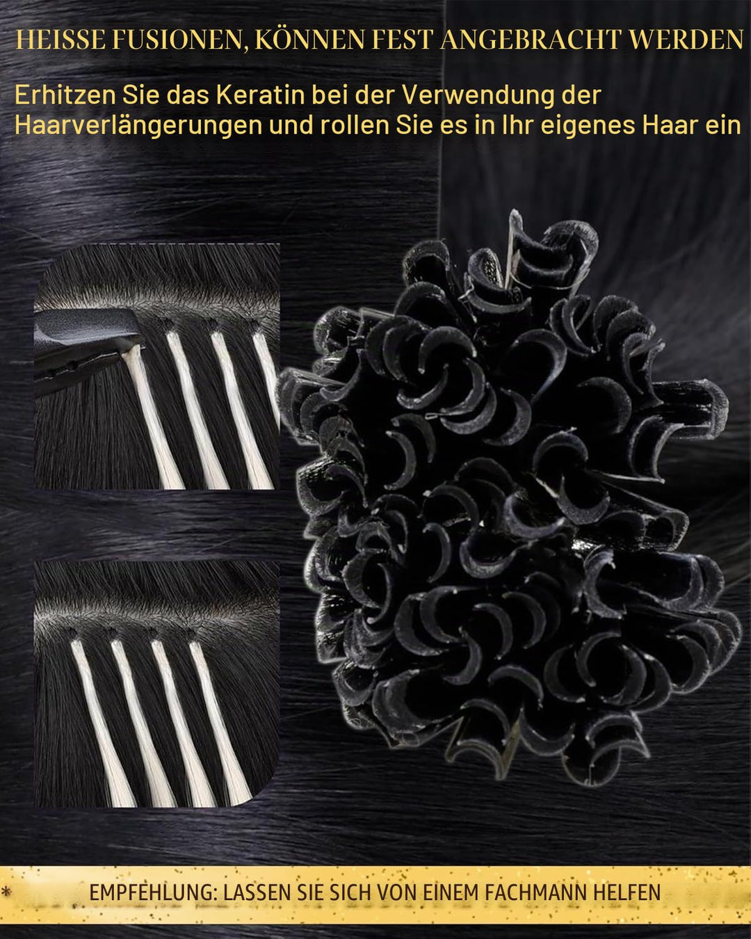 Hetto Bonding Extensions Echthaar Schwarz Extensions Echthaar Bondings Gerade Invisible Remy Haare P