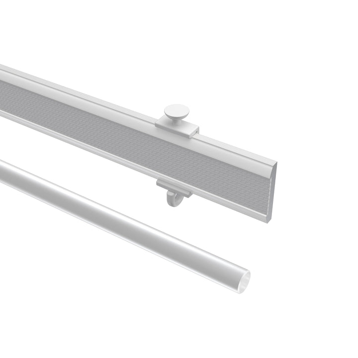 INTERDECO Paneelwagen (4 Sets) Weiss, Aluminium mit Klettband für Gardinenschienen, Easyslide, 45 cm