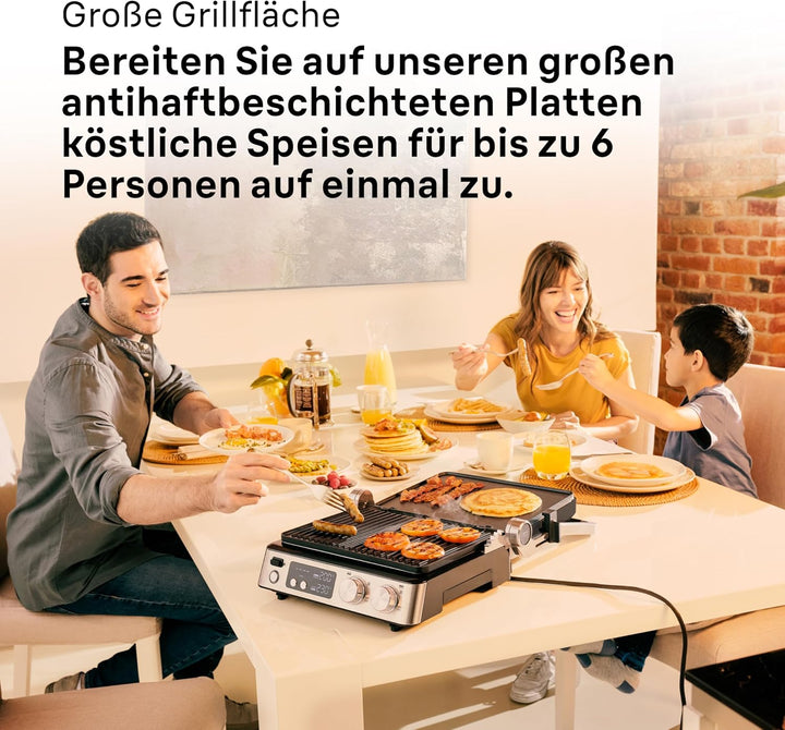 Braun MultiGrill 7 CG7040, 3-in-1 Kontaktgrill, BBQ & Ofen, grosse Grillfläche (12 Burger), 2000W, 2