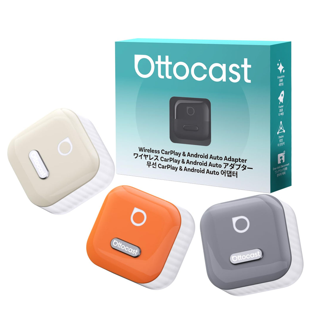 OTTOCAST Mini Pico 2026 Verbesserte, 2 in 1 Wireless CarPlay & Android Auto Adapter mit USB-A/C-Adap