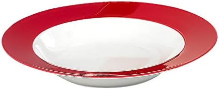 Ritzenhoff & Breker Doppio Suppenteller, 6er Set, Teller tief mit farbigem Rand, Essteller, Porzella