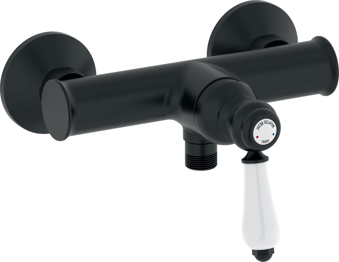 Jacob Delafon - Louise Wand-Duscharmatur, mechanisch, Retro-Design, Keramikgriff, wassersparend, 21,