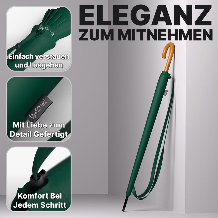 Royal Walk Gross XXL 54 inch Automatik Reise Golf Regenschirm für Damen und Herren Sturmfest Windsic