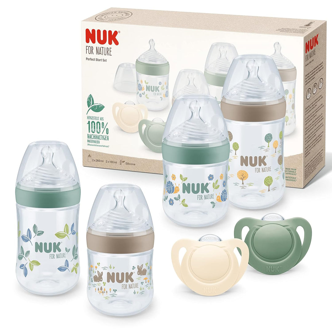 NUK for Nature Perfect Start Set | 4 Flaschen mit Temperature Control Anzeige (2x 150ml Gr. S, 2x 26
