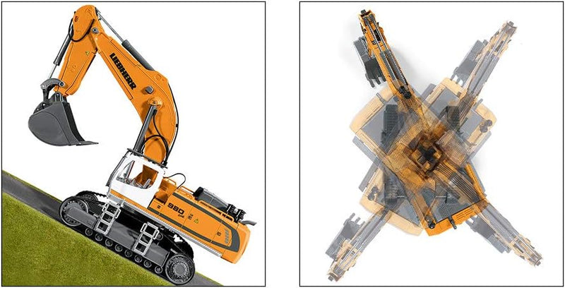 siku 6740, Liebherr R980 SME Raupenbagger, Ferngesteuert, 1:32, Inkl. Funkfernsteuerung, Metall/Kuns