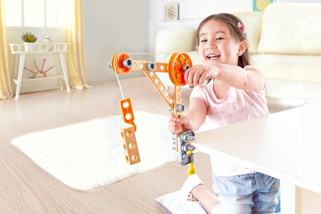 Hape Junior Inventor Bausatz für Tüftler - Experimentierset, Mint-Spielzeug, Lernspielzeug für Kinde