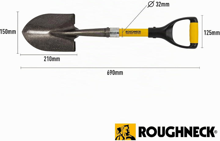 Roughneck Micro Schaufel (690 mm, zum Graben / Schaufeln auf engstem Raum, Klinge aus Karbonstahl, w