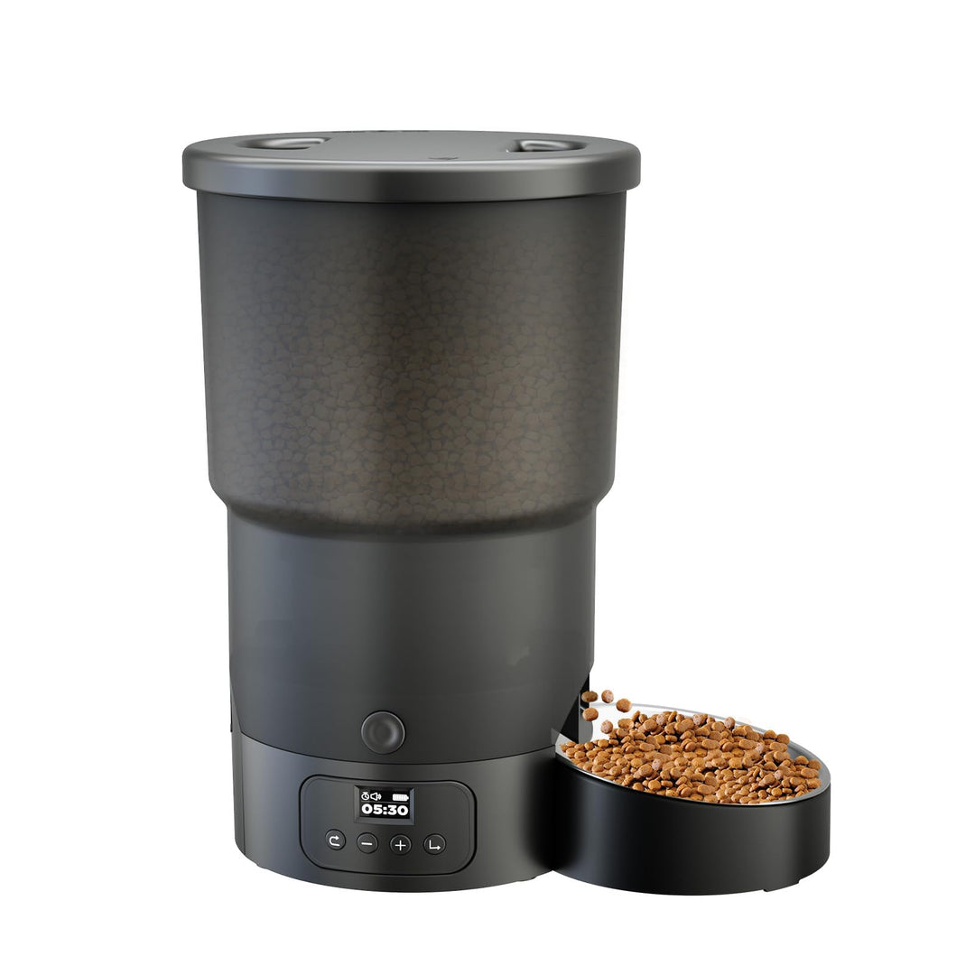 Gimars 5L Futterautomat Katze mit LCD-Anzeige Einfache Einrichtung, Programmierbar für 1–6 Mahlzeite