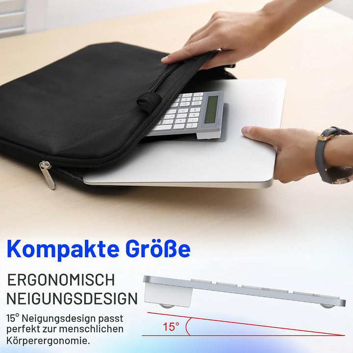 2-in-1 Ziffernblock Bluetooth- 34 Tasten Nummernblöcke mit Taschenrechner für PC/Laptop/Handy/iPhone