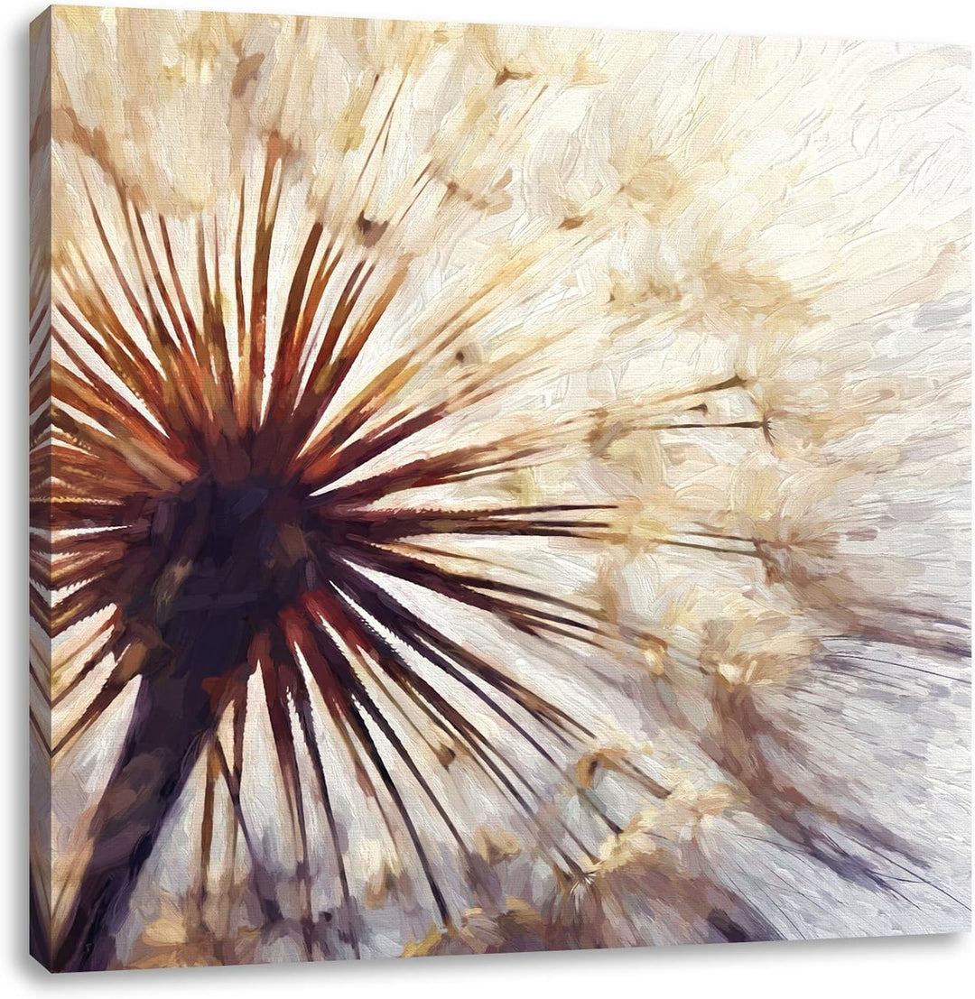 Pixxprint Schöne Pusteblume als Leinwandbild/Grösse: 70x70 cm/Wandbild/Kunstdruck/fertig bespannt, 7