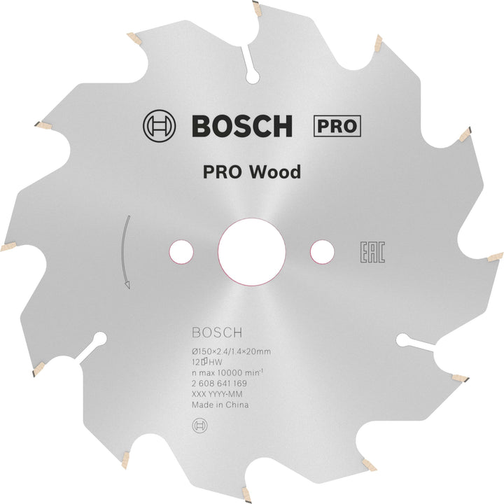 Bosch 1x PRO Wood Kreissägeblatt für Akku-Handkreissägen (für Weichholz, Hartholz, Ø mm, Professiona