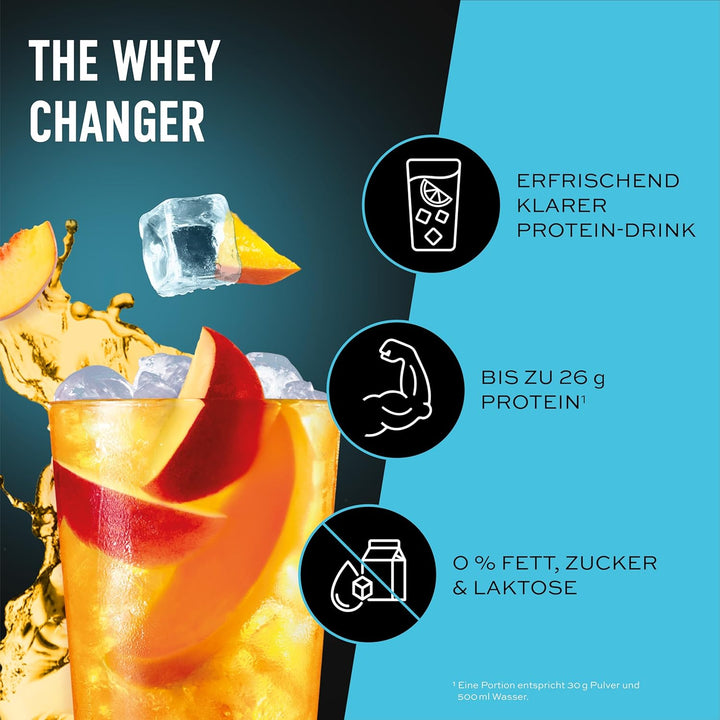 ESN ISOCLEAR Whey Isolate Protein Pulver, Mango Peach Iced Tea, 908 g, Proteinlimo mit fruchtig leck