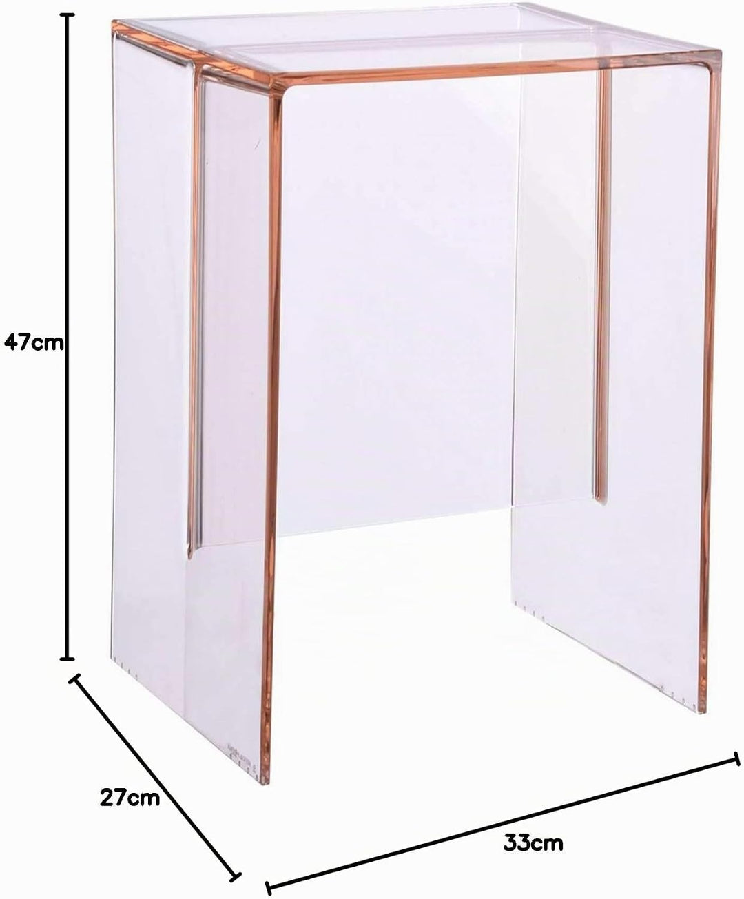 Kartell Max-Beam Hocker/Beistelltisch, Plastik, pink, 27 x 33 x 47 cm Rosa Nude, Rosa Nude