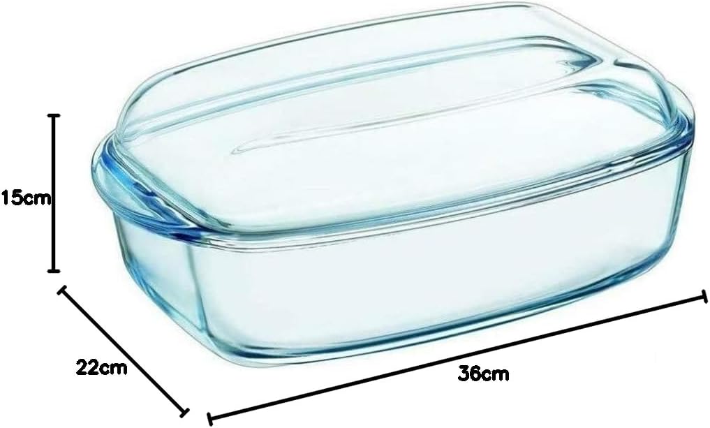 Pyrex 466000 Kasserolle eckig, Glas, 2,4 l Deckel