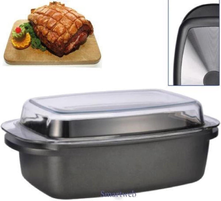 Haushalt International 6 Liter Alu Guss Bräter Alugussbräter Aluguss Bräter Antihaftbeschichtung Dec