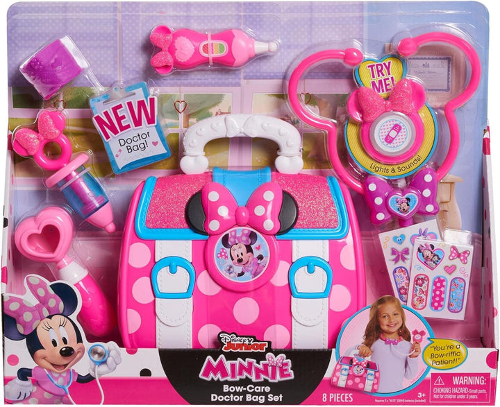 Mickey & Minnie Minnie, Doktorkoffer, 8 Zubehörteile, mit Sound- und Lichtfunktionen, Spielzeug für