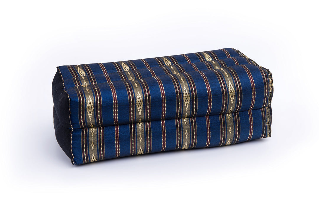 Kissen Block 35x15x10 mit Füllung aus Kapok. Perfekt für Meditation, Yoga und Entspannung (Blau)