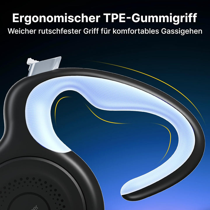 3M Einziehbare Hundeleine für kleine & mittelgrosse Hunde | Automatische Bremse, Verriegelung, ergon