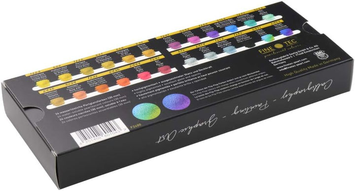 Finetec F2400 Metallfarbkasten, deckenden Perlglanzfarben „Colourful“, 24 Farben, 1 Stück (1er Pack)