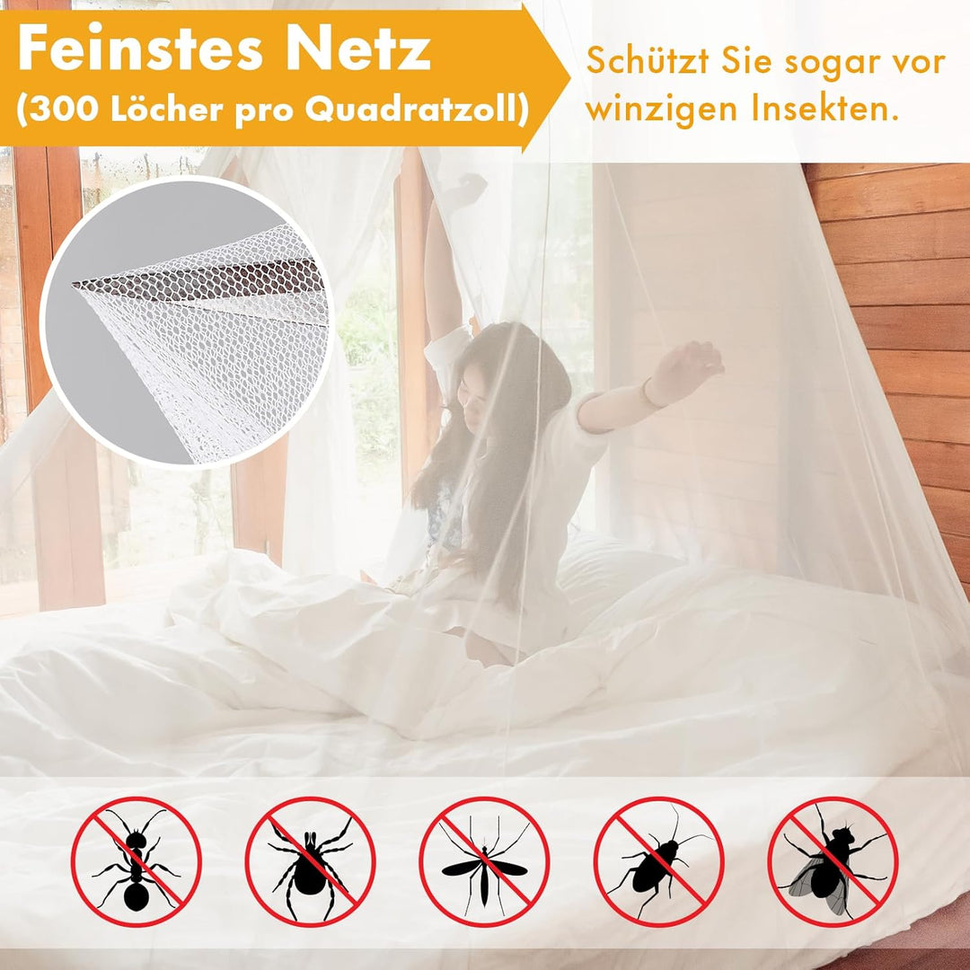 Twinkle Star Moskitonetz Reise mit Reisetasche und Aufhänge-Seil, Öffnungsdesign Mückennetz, 2,2m ho