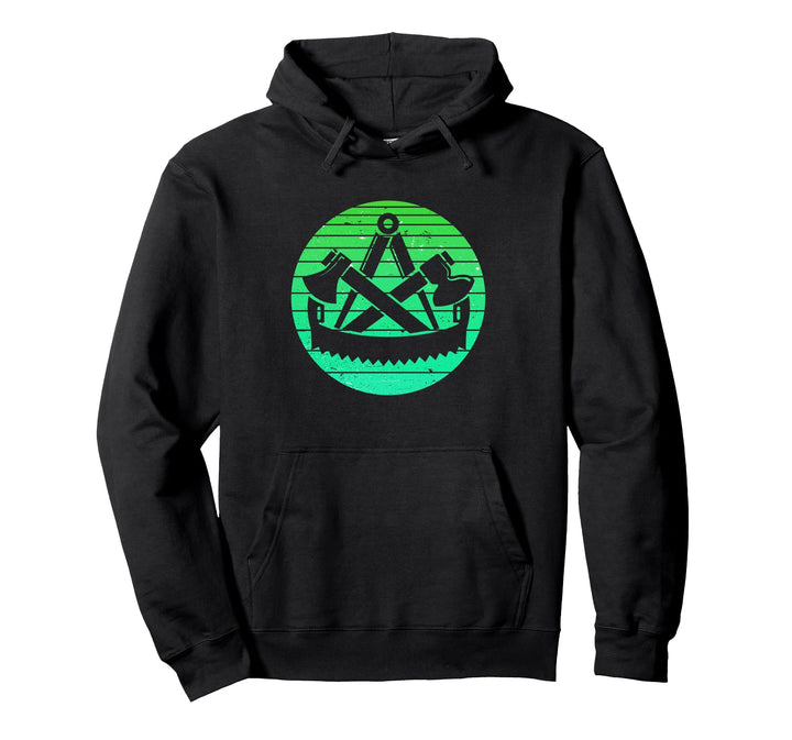 Zimmermann Zimmerer Zunftzeichen Retro Stil Grün Pullover Hoodie