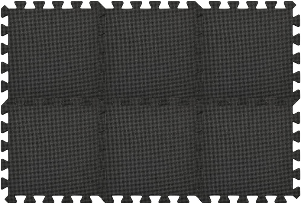 Bodenmatten 54 STK. aus Eva-Schaumstoff Schwarz, 4,86 m², Bodenschutzmatte für Trainingsmatte, Fitne