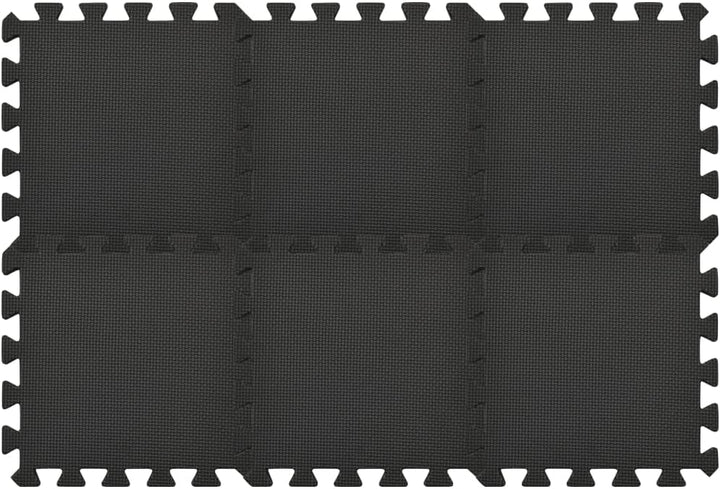 Bodenmatten 54 STK. aus Eva-Schaumstoff Schwarz, 4,86 m², Bodenschutzmatte für Trainingsmatte, Fitne