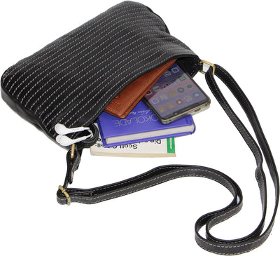 ALMADIH Leder Damentasche LANA Premium Rindsleder washed – kleine Ledertasche Umhängetasche Schulter