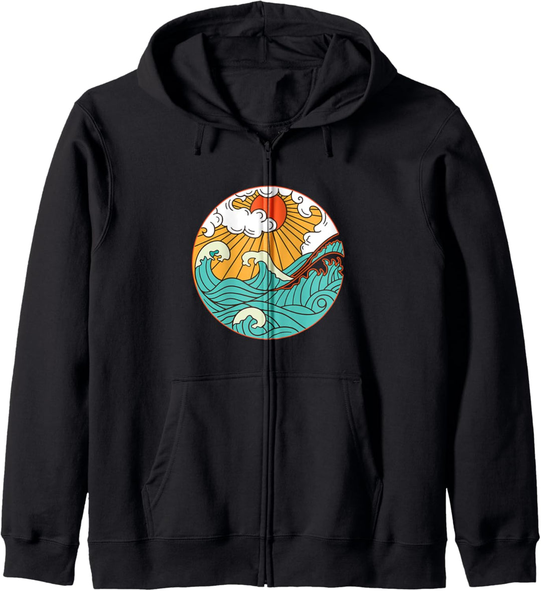 Sonne, Wellen und Wolken Kapuzenjacke