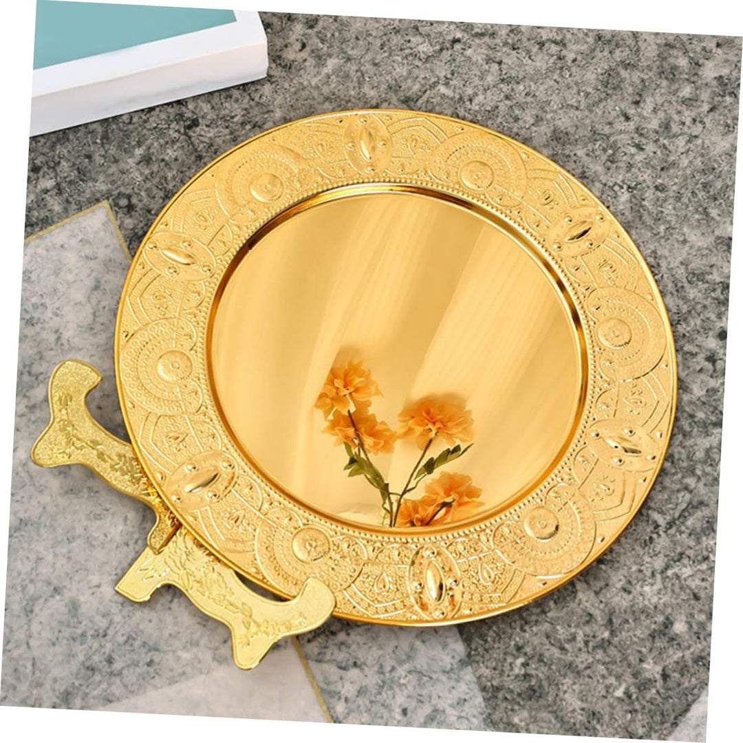 Runder Metallteller Elegantes Serviertablett Für Obst Und Snacks Vielseitig Einsetzbar Im Wohn Und G