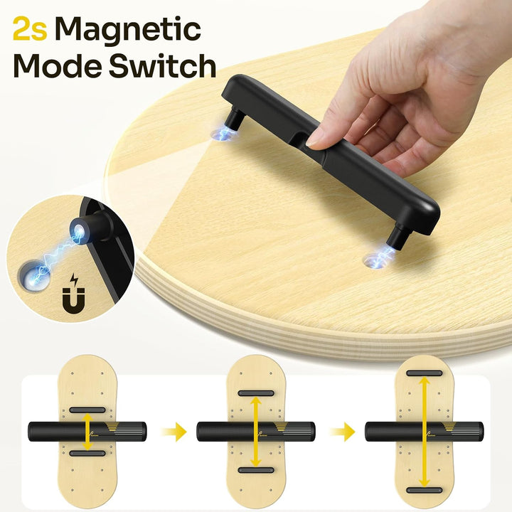 Sportneer Balance Board, 7 Modi Wackelbrett Indoorboard Skateboard Surf Balance Board mit verstellba