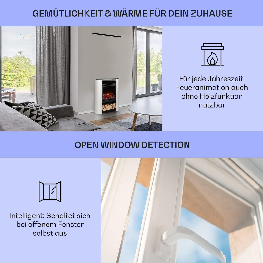 Klarstein Elektrokamin, Elektro Heizungen für Wohnzimmer & Innenräume, Elektrischer Kamin mit LED Fl
