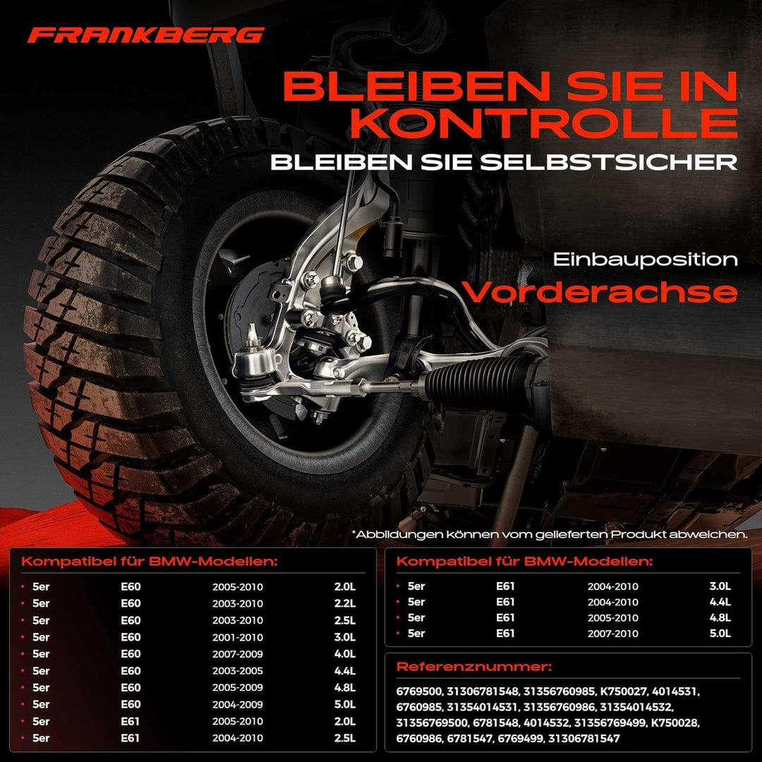 Frankberg 2x Koppelstange Vorderachse Kompatibel mit 5er E60 5er Touring E61 520 523 525 530 535 540