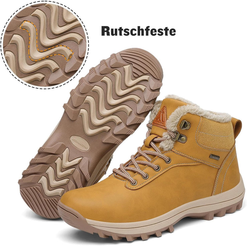 Mishansha Warme Gefüttert Winterschuhe Herren Damen Wasserabweisend Winterstiefel Wanderschuhe Gr.36