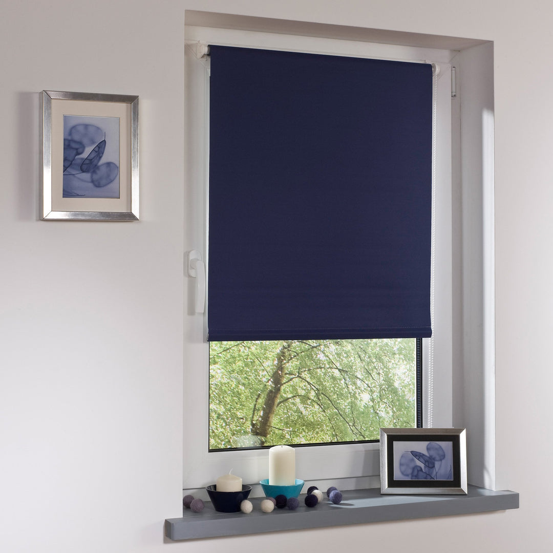 Liedeco® Rollo Klemmfix Thermobeschichtet - 120 x 150 cm blau (Breite x Höhe) / lichtundurchlässig b