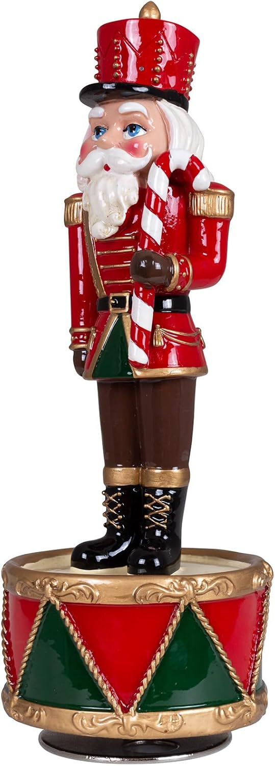mechanischer Spieluhr Nussknacker 21cm Dekofigur rot