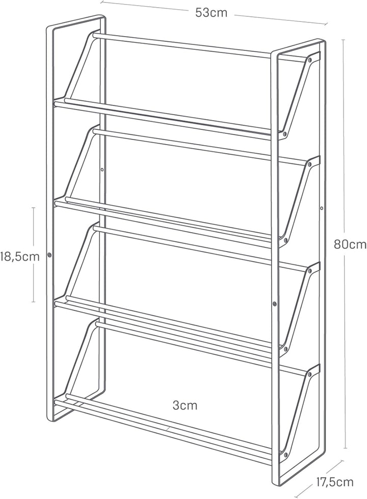 Shoe rack - Slim 4 - black Schwarz, Schwarz
