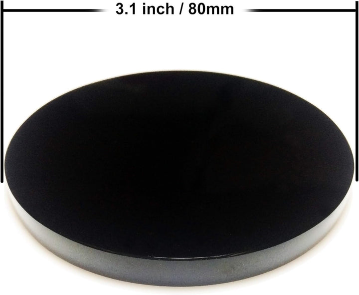 Polar Jade Schwarz Obsidian Wahrsager Spiegel (80 mm /3.1")