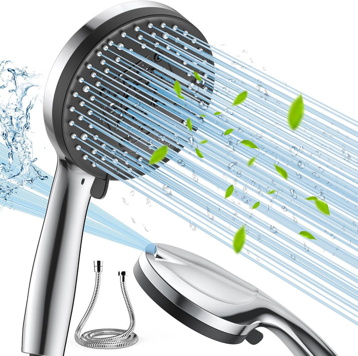 VOXON Hochdruck Duschkopf mit Schlauch, Shower Head mit 10 Strahlarten, Duschkopf Druckerhöhend, Dus