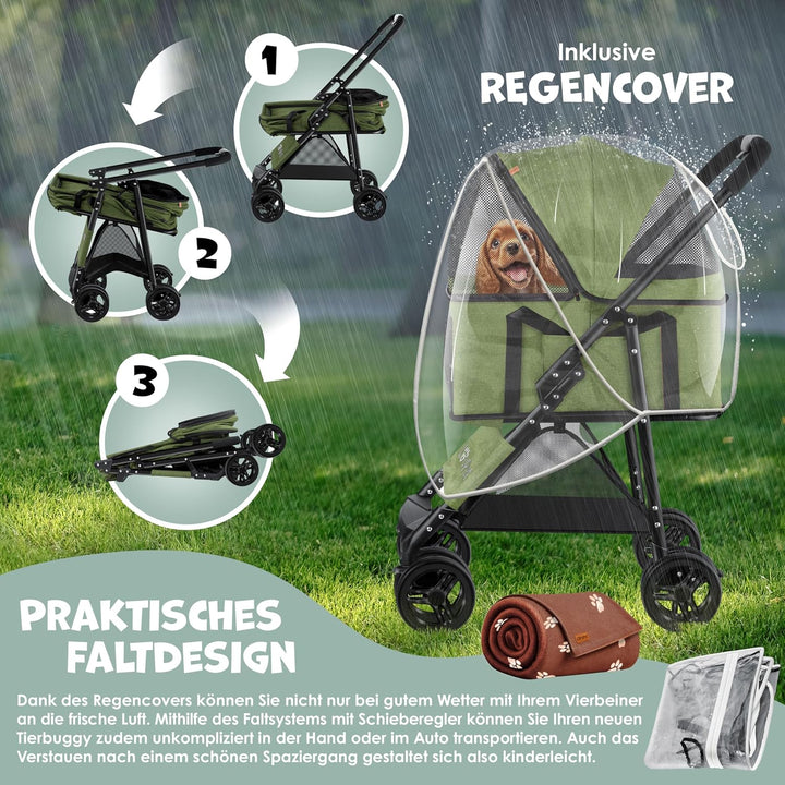 LOVPET® Hundewagen 2in1 Hundebuggy Hundebox Transporttasche Faltbar klappbar bis 20kg Haustiere Bugg