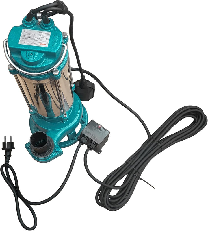 Set IBO Furiatka 2 Tauchpumpe Pumpe Wasserpumpe V550 230V mit Zerkleinerer + 20m Schlauch + 2" Ansch