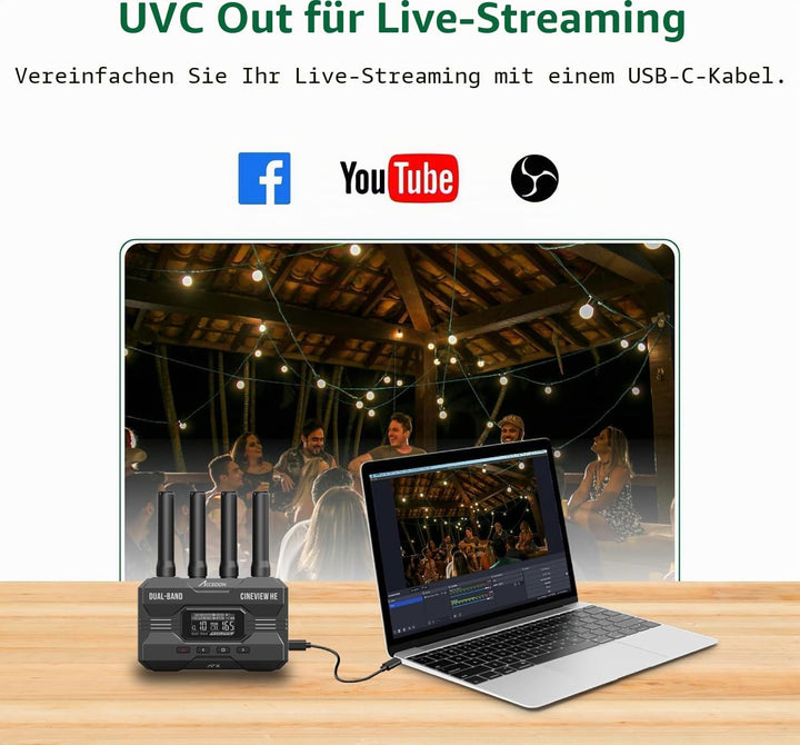 Accsoon CineView HE Empfänger Wireless Receiver HDMI Dual-Band 2.4GHz 5GHz 1200ft/350m 0.06s HD Kame
