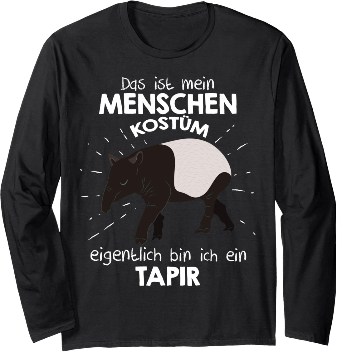 Mein Menschen Kostüm Bin ich ein Tapir, Halloween Outfit Langarmshirt