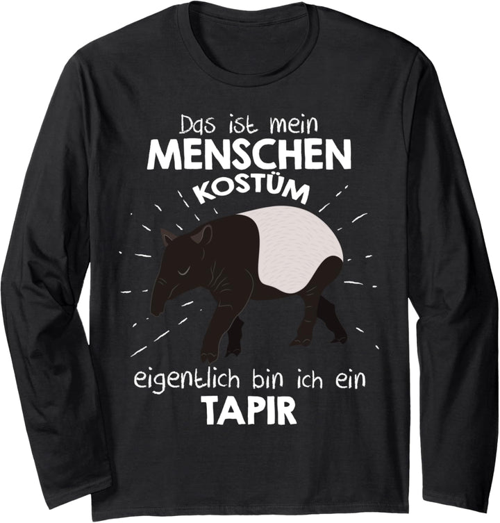 Mein Menschen Kostüm Bin ich ein Tapir, Halloween Outfit Langarmshirt