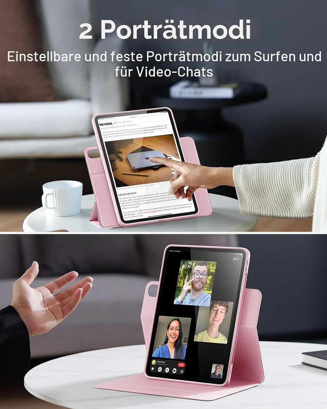 ESR für iPad Air 13 Zoll M2 Hülle, iPad Air 2024 Hülle mit Stifthalter, abnehmbare magnetische Abdec