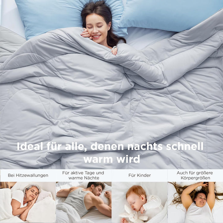 BEDSURE Kühldecke 200x200 Kühlende Bettdecke - Cooling Blanket Q-Max >0,4 | Arc-Chill Kühlende Decke
