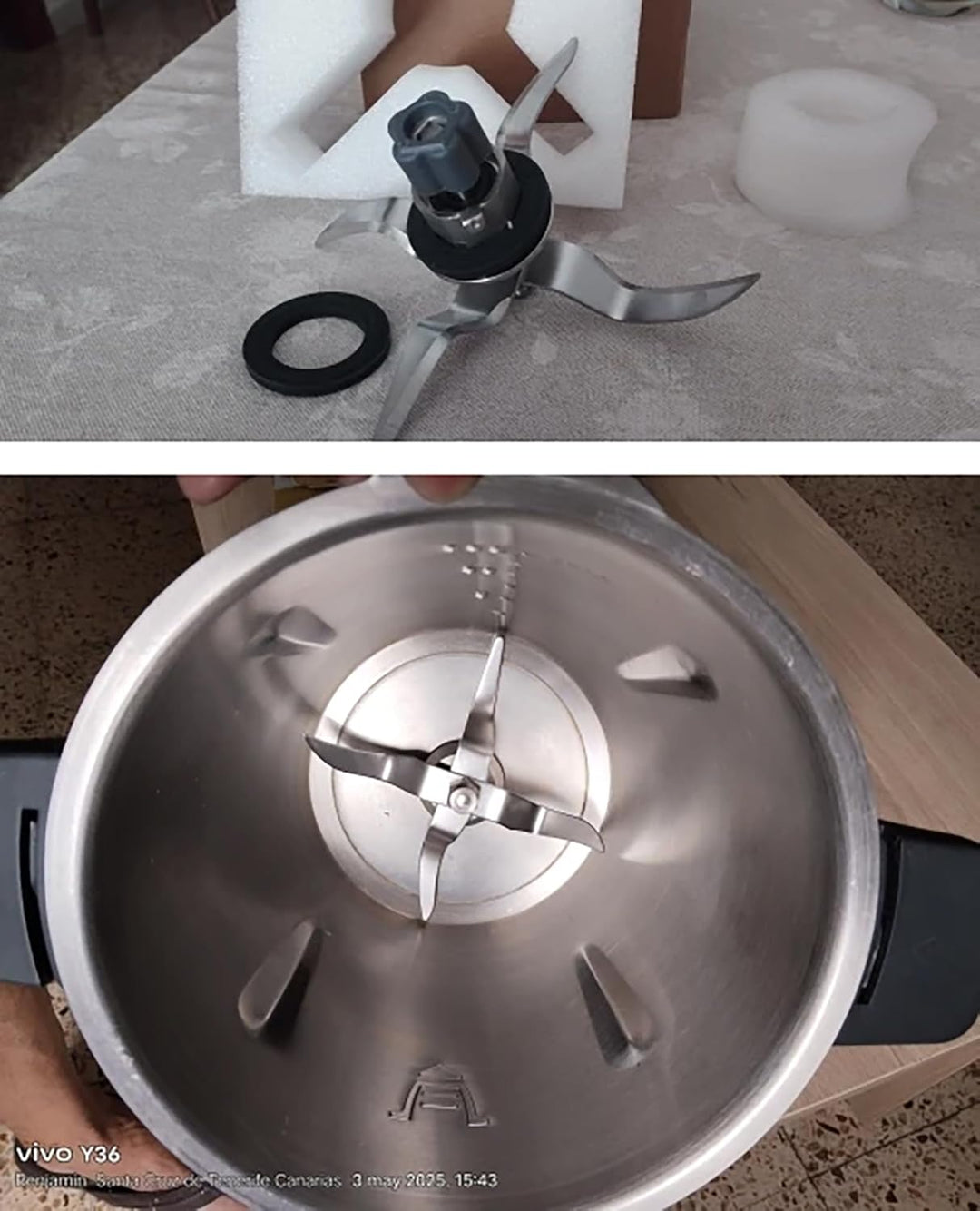 Blender Klinge, Zubehör für Stabmixer aus Edelstahl, 4-Blatt Blender mit 5 Zähnen Ersatzteil Eismess