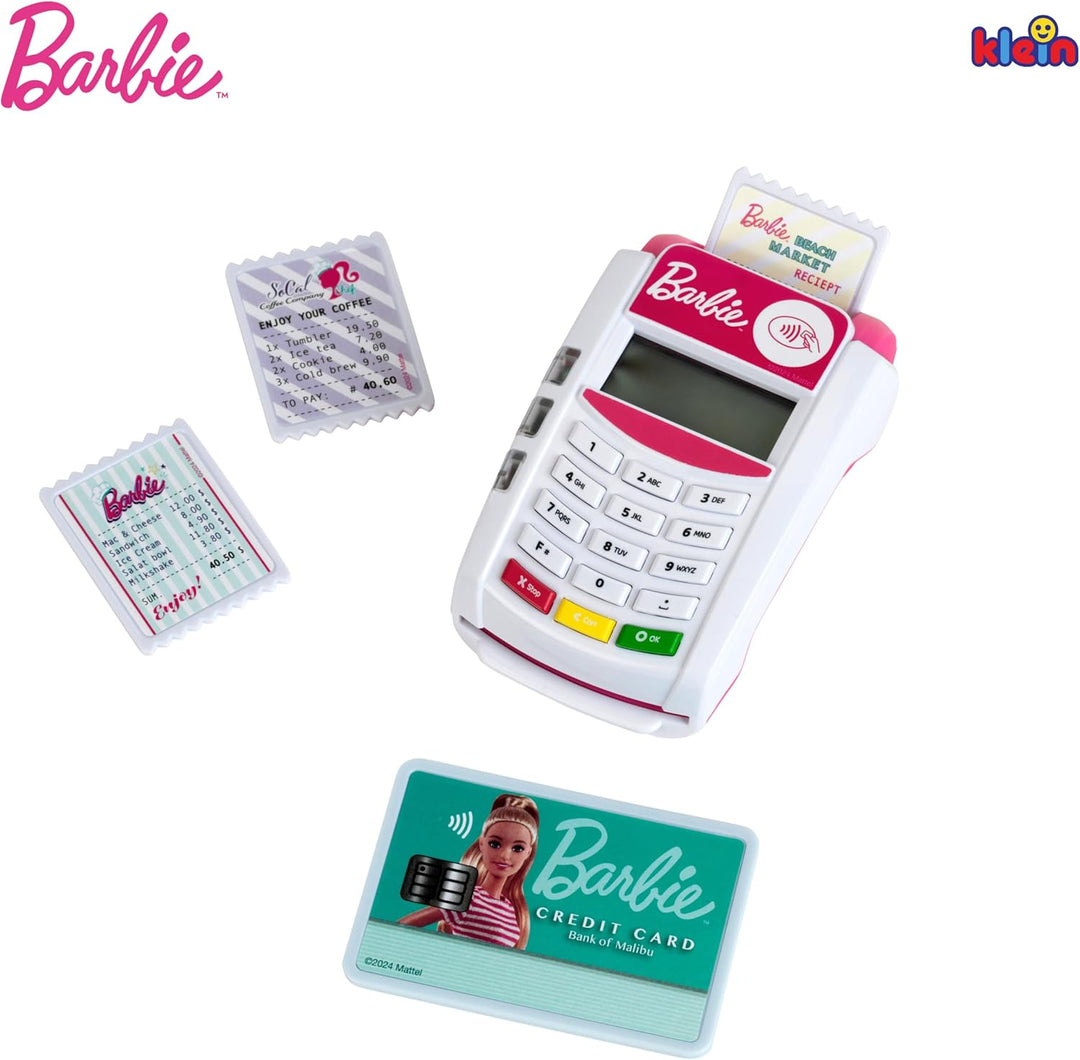 Theo Klein 7335 Barbie Bezahl-Terminal I Mit Licht &amp; Sound I Inkl. Kreditkarte mit kontaktloser Beza