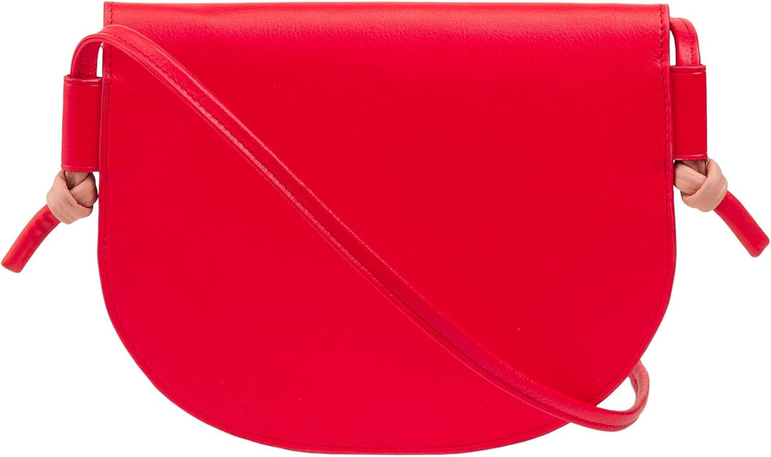 Damen Umhängetasche aus Leder, kompaktes schlankes Design Handtasche mit Knopfverschluss, Verstellba